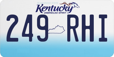 KY license plate 249RHI