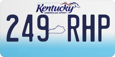 KY license plate 249RHP