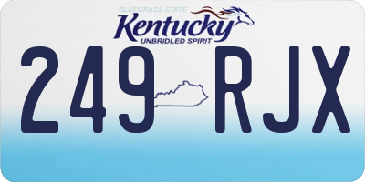 KY license plate 249RJX