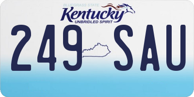 KY license plate 249SAU