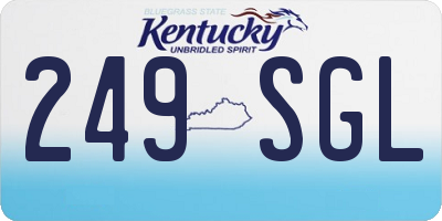 KY license plate 249SGL