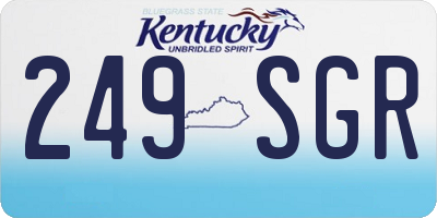 KY license plate 249SGR