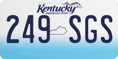 KY license plate 249SGS