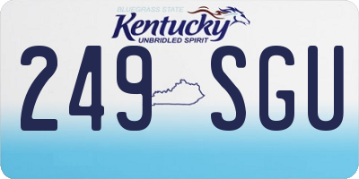 KY license plate 249SGU