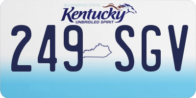 KY license plate 249SGV