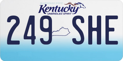 KY license plate 249SHE
