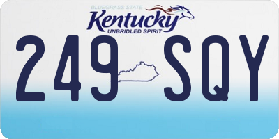 KY license plate 249SQY