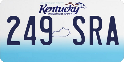 KY license plate 249SRA