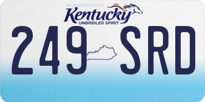 KY license plate 249SRD