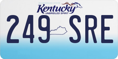 KY license plate 249SRE
