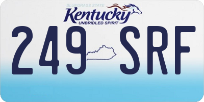 KY license plate 249SRF
