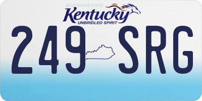 KY license plate 249SRG