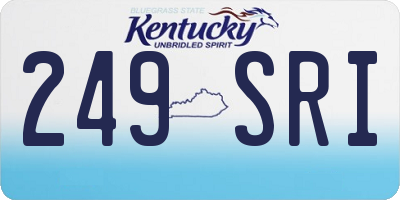 KY license plate 249SRI