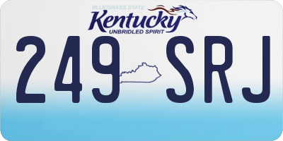 KY license plate 249SRJ
