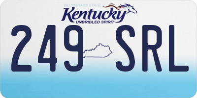 KY license plate 249SRL