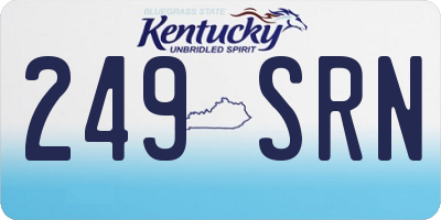 KY license plate 249SRN