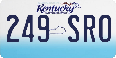 KY license plate 249SRO