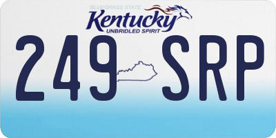 KY license plate 249SRP