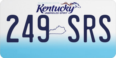 KY license plate 249SRS