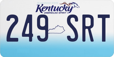 KY license plate 249SRT