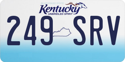 KY license plate 249SRV