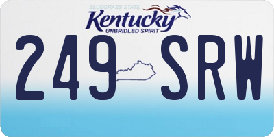KY license plate 249SRW