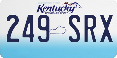 KY license plate 249SRX
