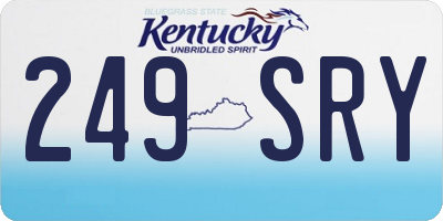 KY license plate 249SRY