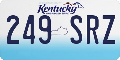 KY license plate 249SRZ