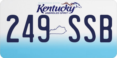 KY license plate 249SSB