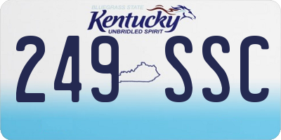 KY license plate 249SSC