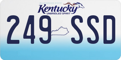 KY license plate 249SSD