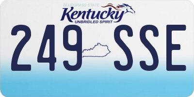 KY license plate 249SSE
