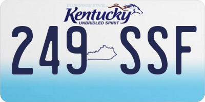 KY license plate 249SSF