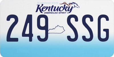 KY license plate 249SSG