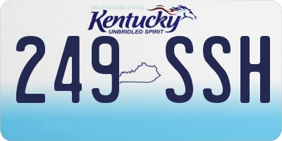 KY license plate 249SSH