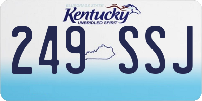 KY license plate 249SSJ