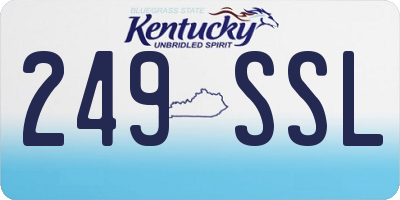 KY license plate 249SSL