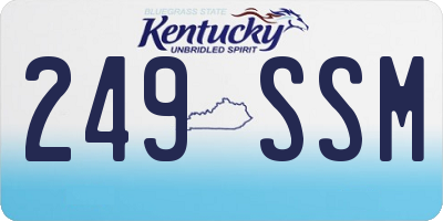 KY license plate 249SSM