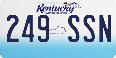 KY license plate 249SSN