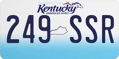 KY license plate 249SSR