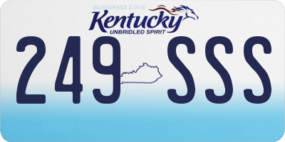 KY license plate 249SSS