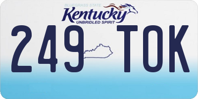 KY license plate 249TOK