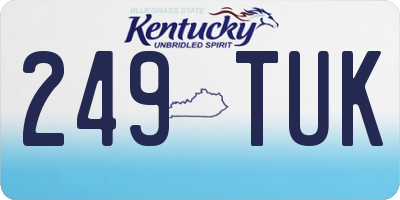 KY license plate 249TUK