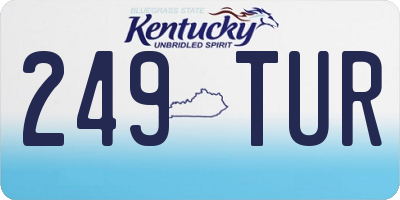 KY license plate 249TUR