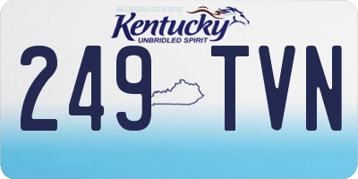 KY license plate 249TVN