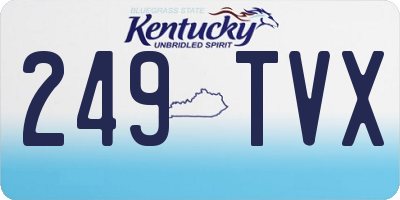 KY license plate 249TVX