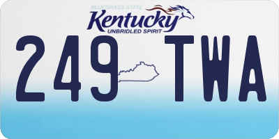 KY license plate 249TWA