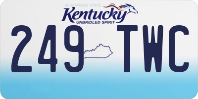 KY license plate 249TWC