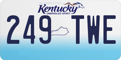 KY license plate 249TWE